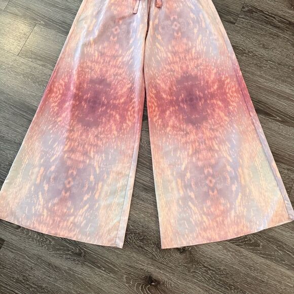ALEXIS Pink Starburst Palazzo Wide Leg Pull On Pant - Picture 2 of 7